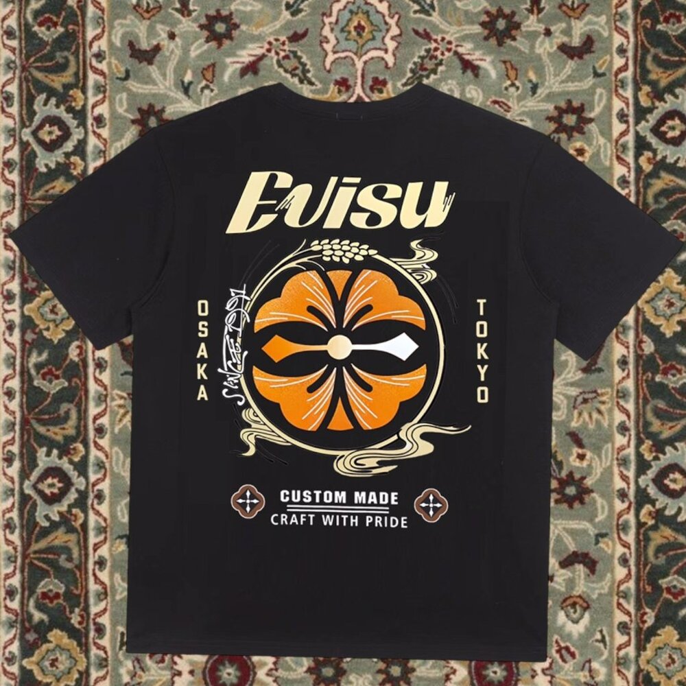 Evisu Men's Black Short Sleeve